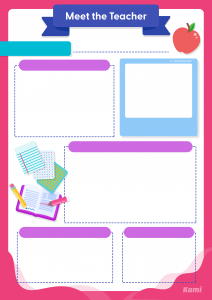 Meet the Teacher template with a red border