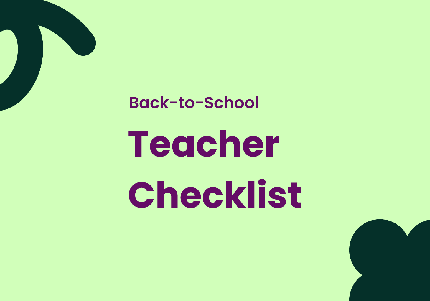Back-to-School Teacher Chechlist