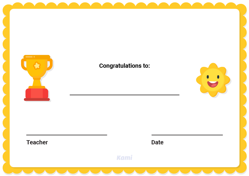 Yellow Certificate 