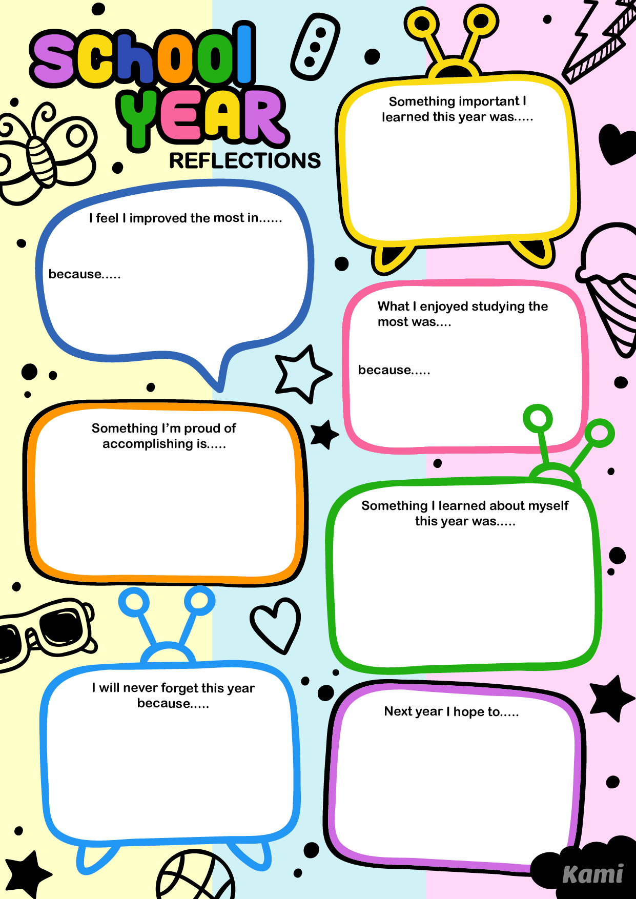 A template for elementary students to fill in