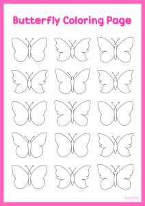 Butterfly Coloring Page_Multiple