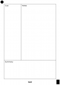 Cornell Notes - 3 Sections
