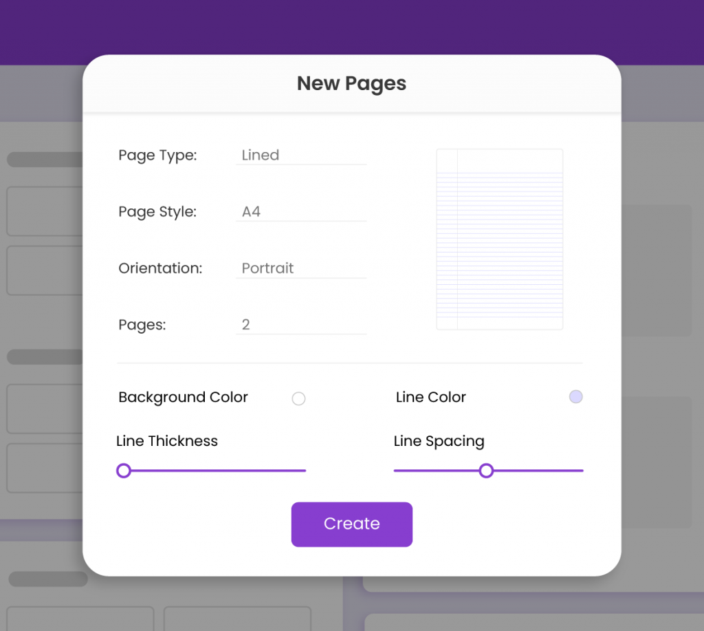 Graphic showing New Pages option in Kami