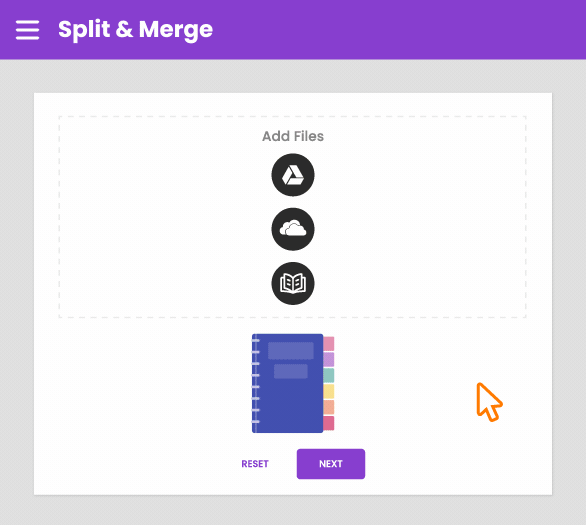 An animated graphic using the Kami Library in Split & Merge