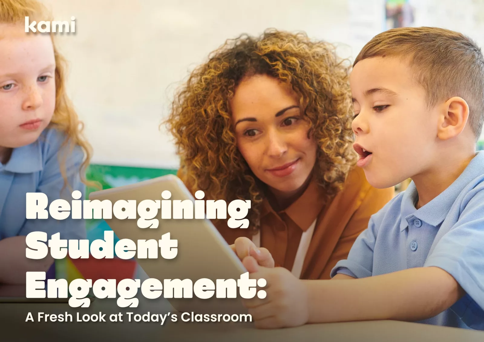 A teacher collaborating with two students