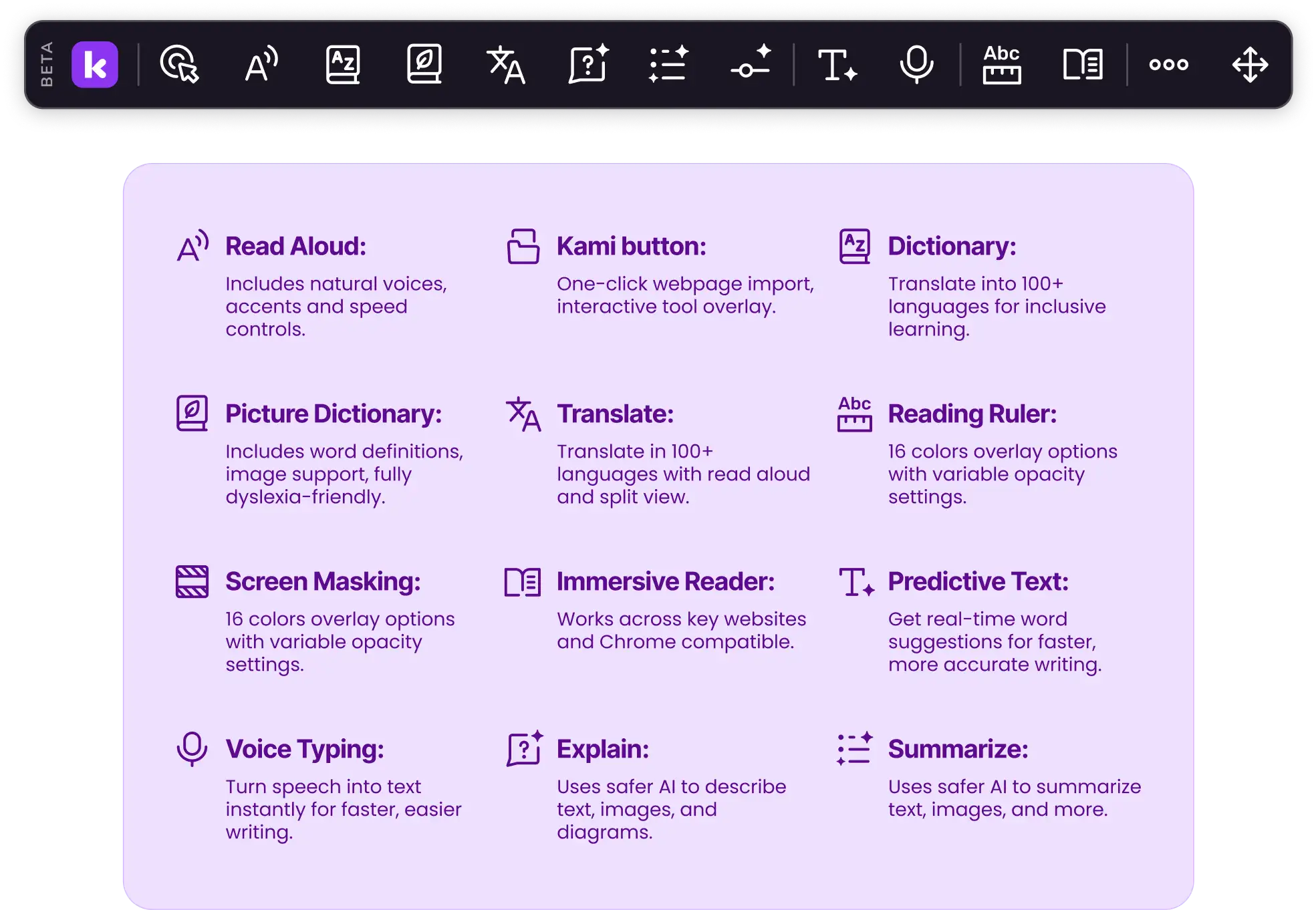Kami Companion features