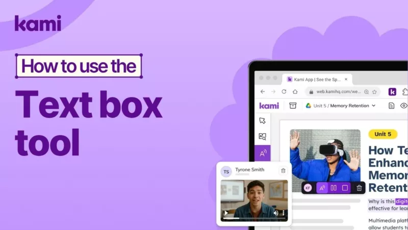 how to use the text box tool in kami app