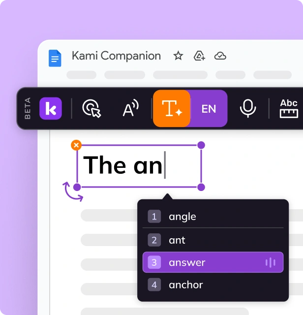 Kami companion writing and communication feaature
