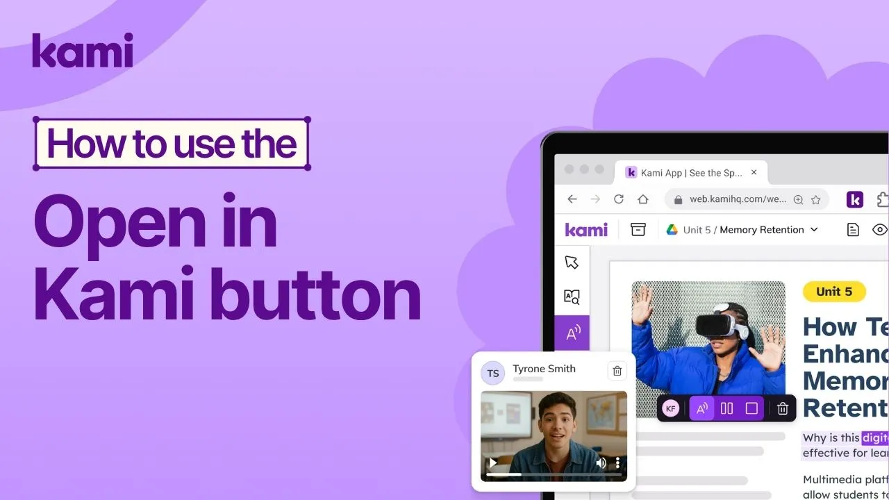 how to use the open with Kami button