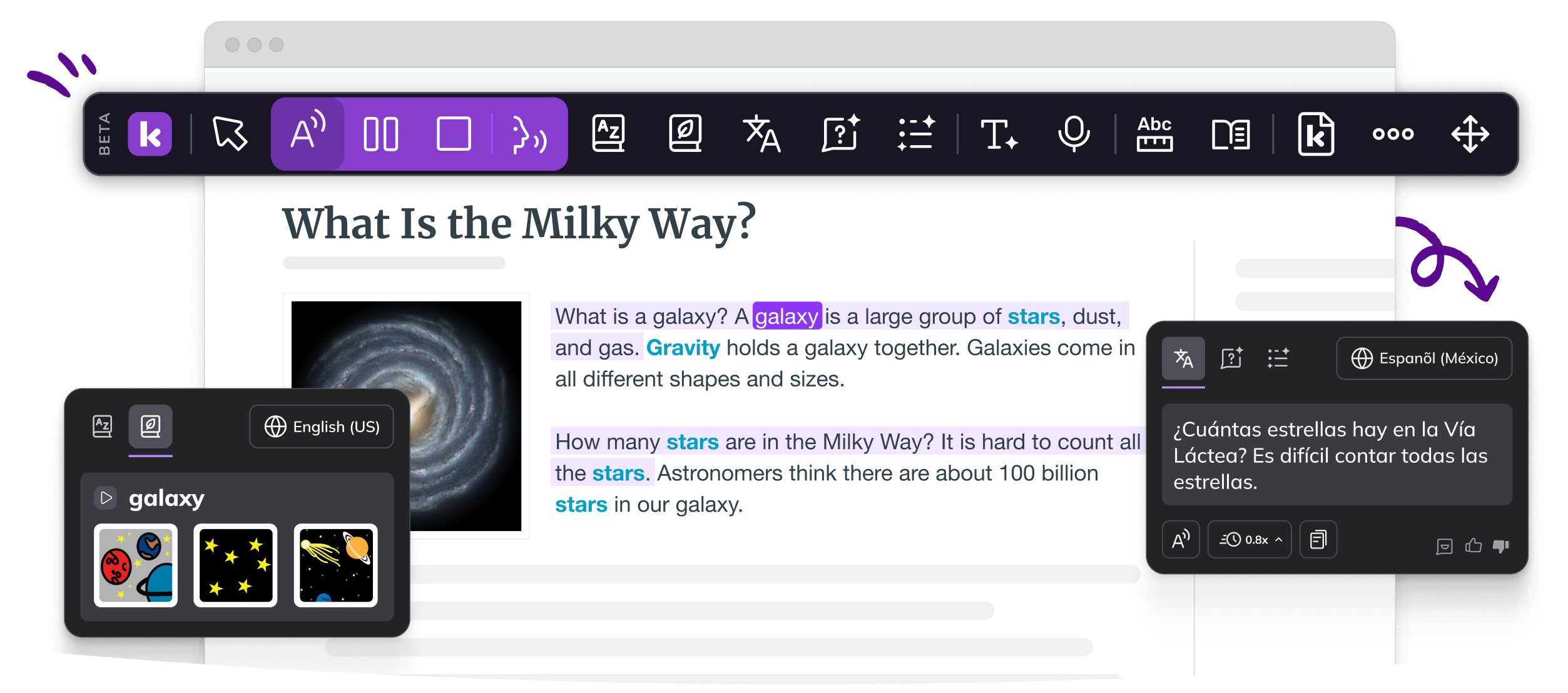 An image of the Companion interface on a Wikipedia page.