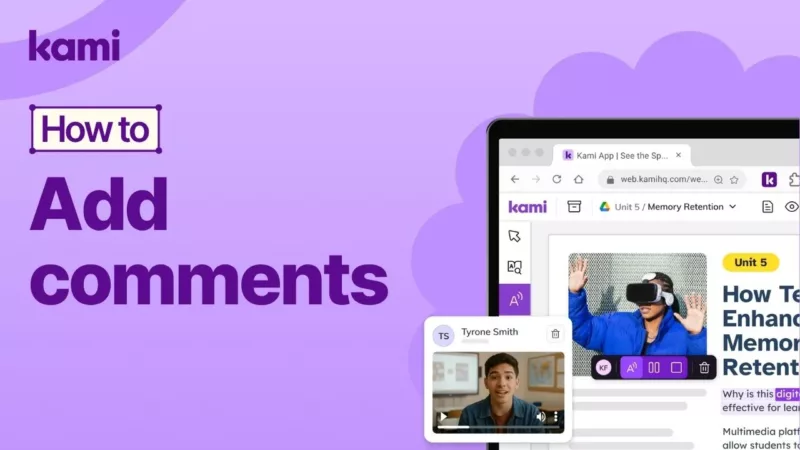 how to add comments in Kami app