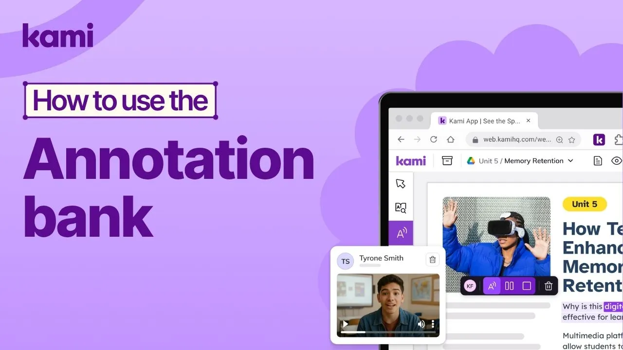 how to use the kami app annotation bank