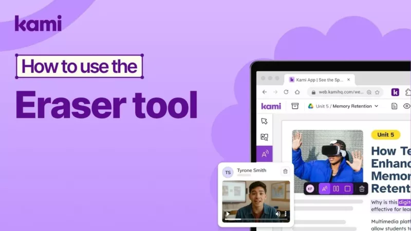 how to use the kami app eraser tool