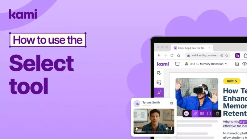 how to use the select tool in kami app