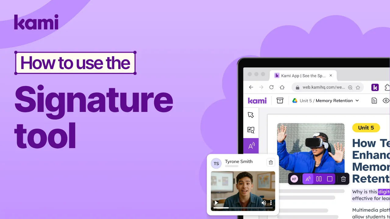 how to use the kami app signature tool