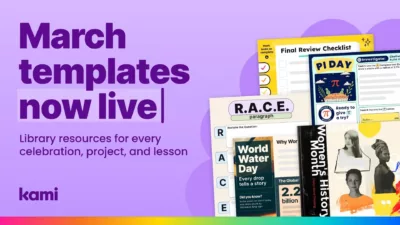 March templates for various educational resources.