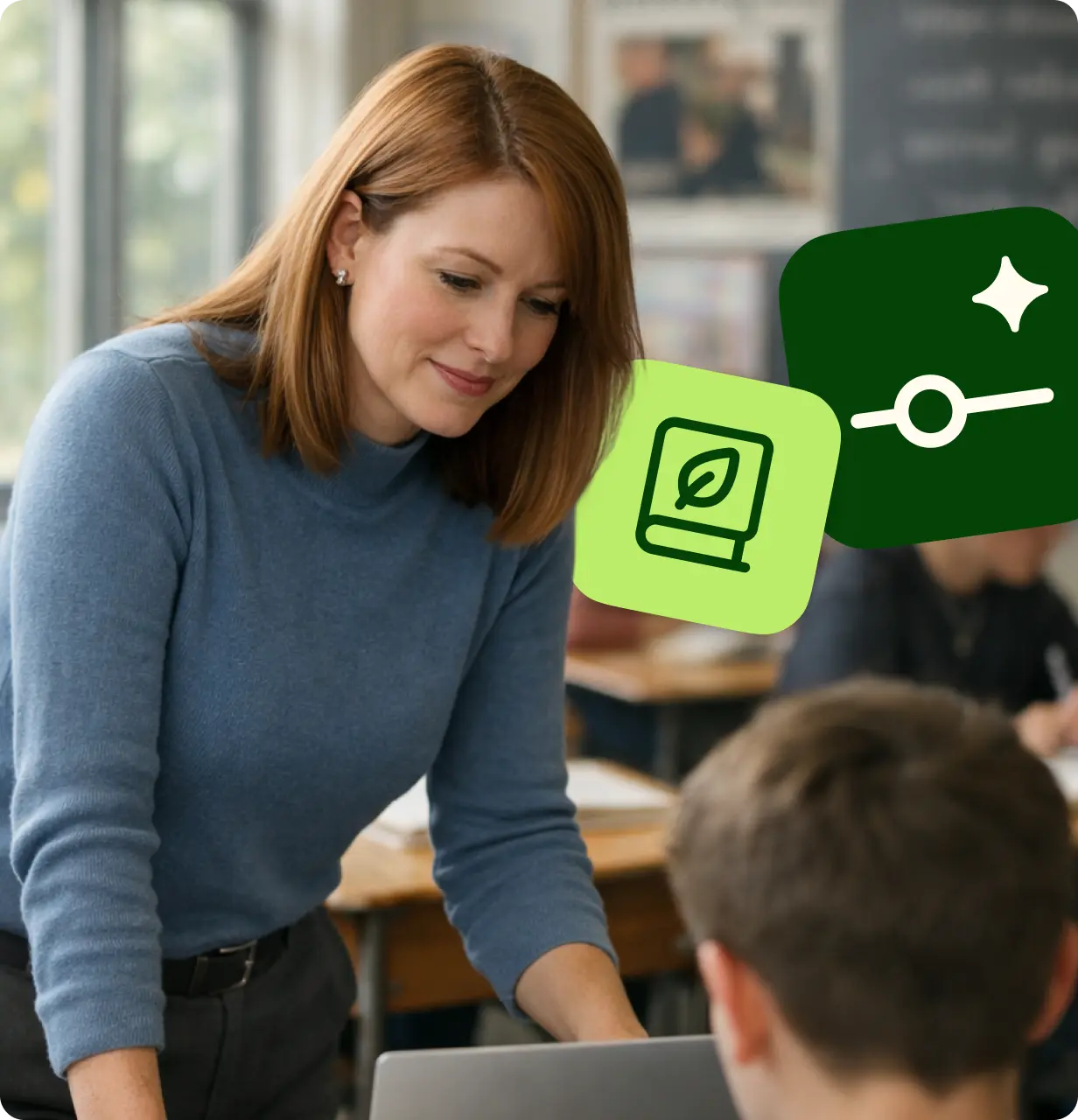 Support staff assisting a student