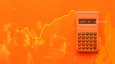 Professional learning for teachers on a budget illustration with a calculator and teachers