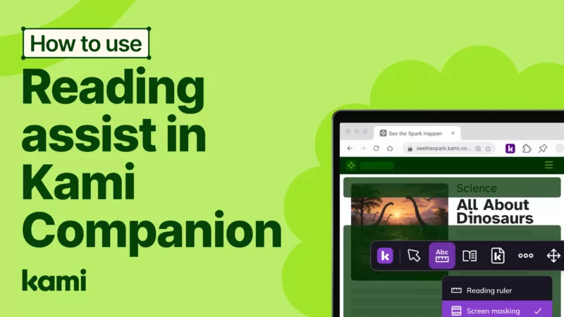 how to use reading assist in Kami companion