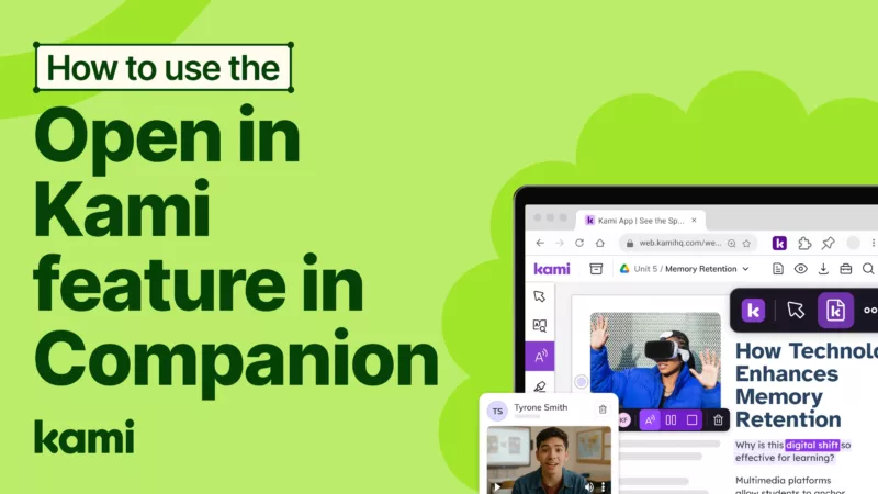 how to use the open in Kami feature to create kami activities