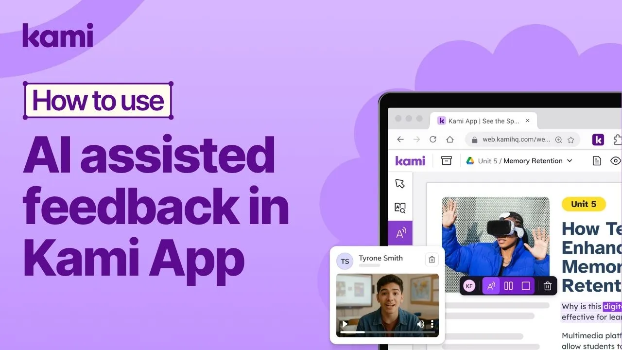 how to use AI assisted feedback in Kami app
