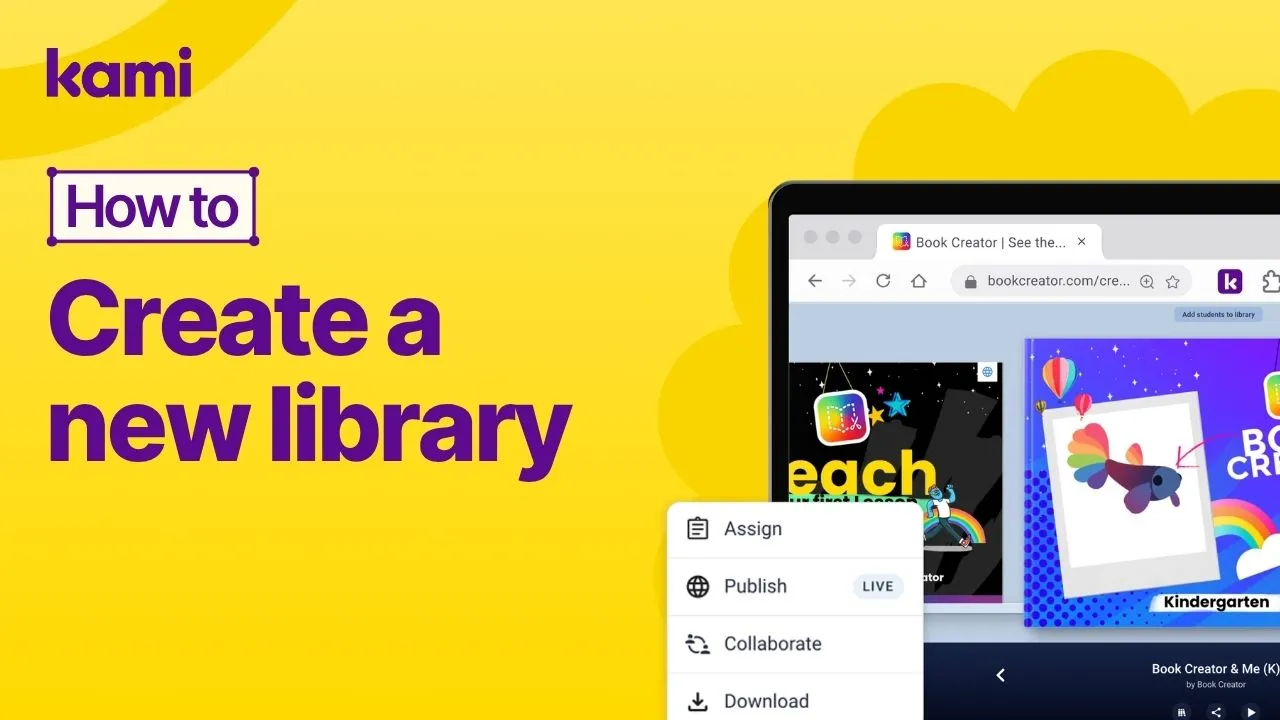 how to create a new library in Book Creator