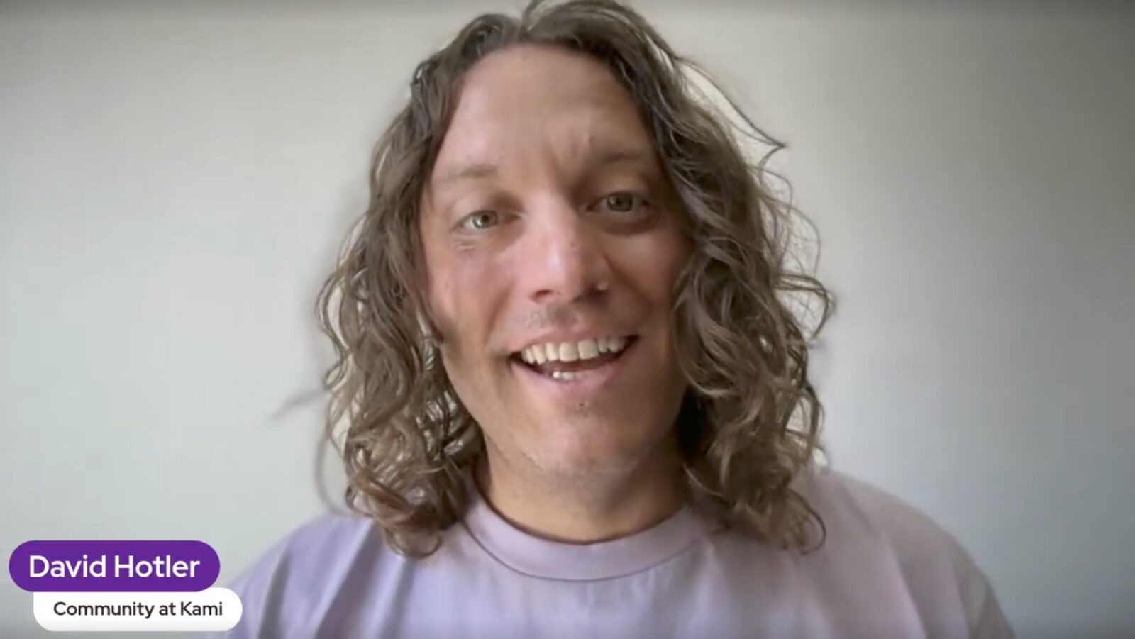 Screenshot of a video of David Hotler, Community Manager at Kami