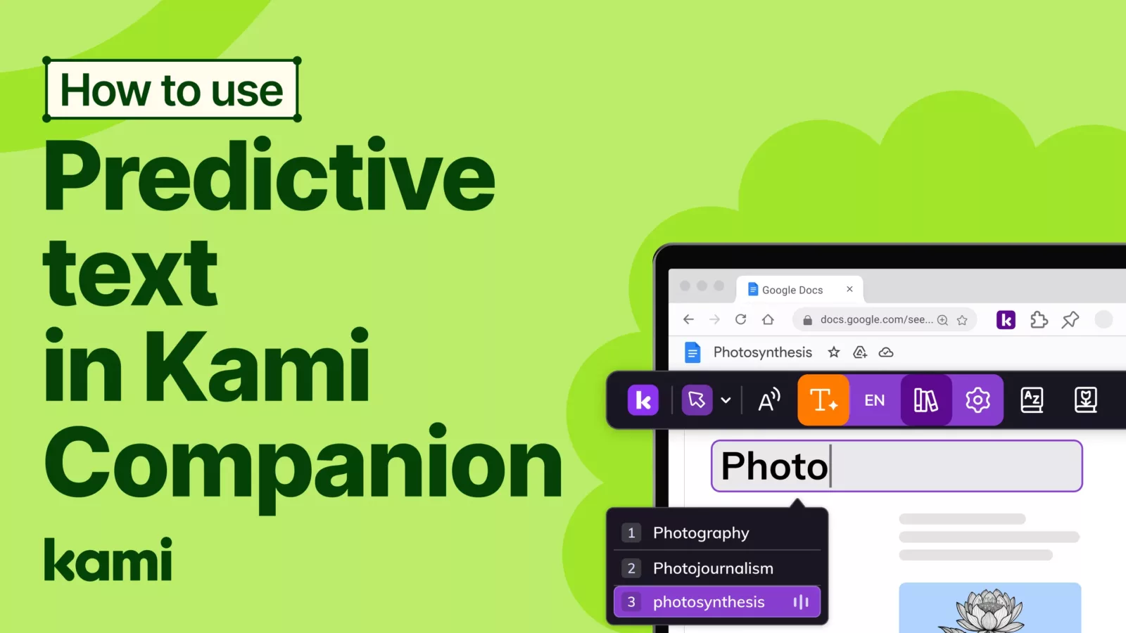 Predictive text in Kami Companion