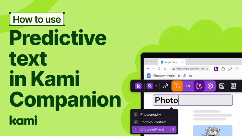 Predictive text in Kami Companion