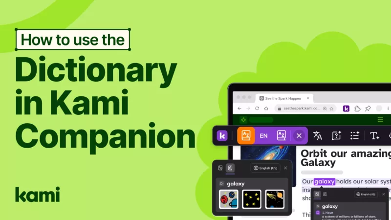 How to use Kami Companion Dictionary tool