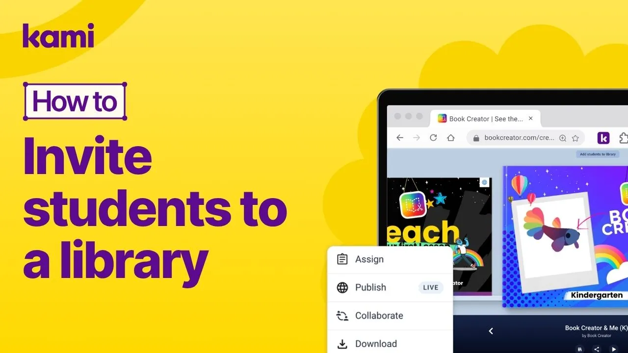 How to invite students to a book creator library