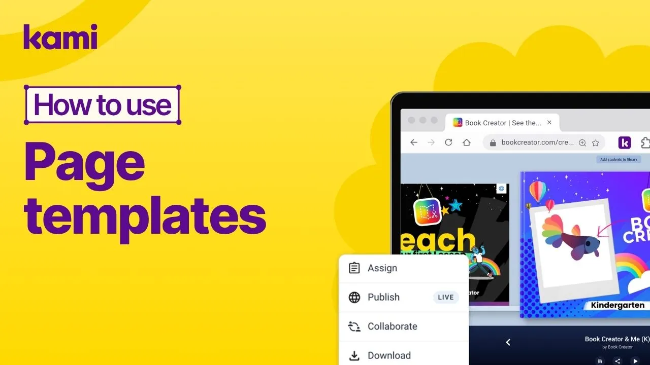 how to use Book Creator page templates