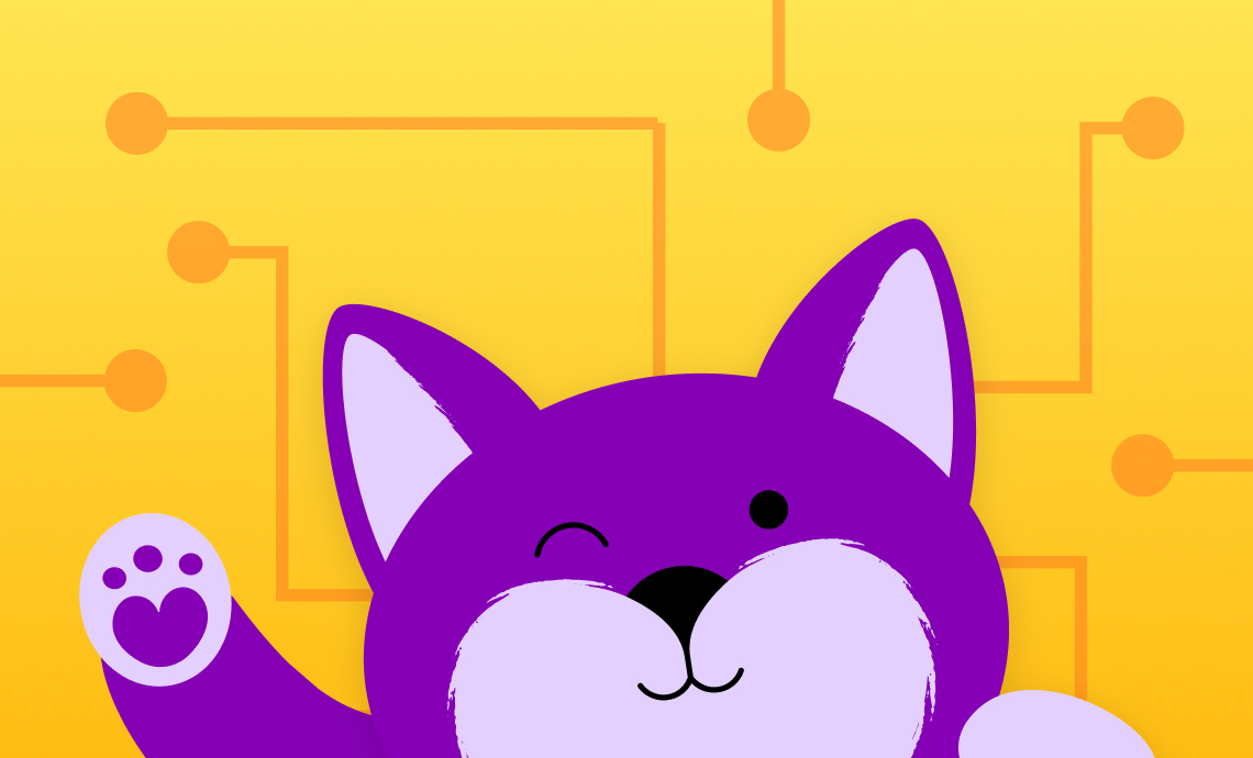 kami dog waving